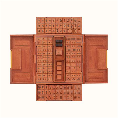 hermes leather mahjongg set|hermes macao game.